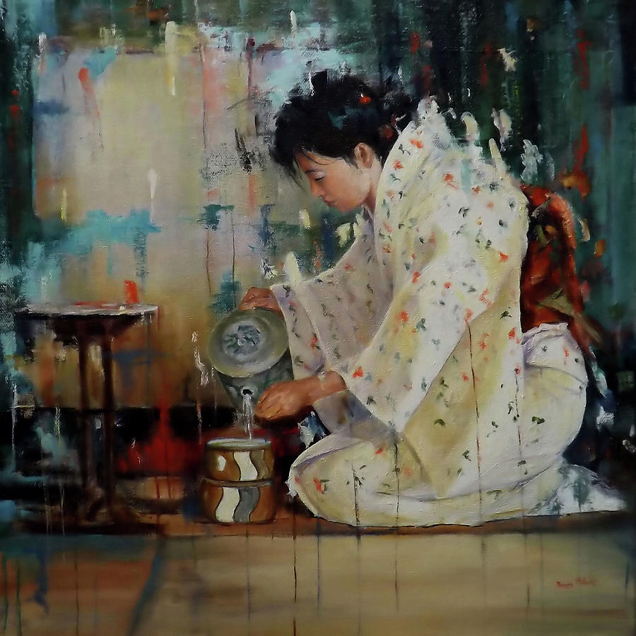 Green Tea Painting by Barry BLAKE