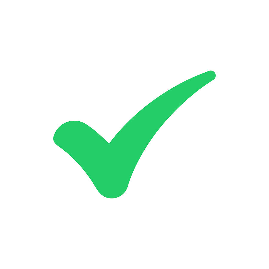 Green Tick and Confirm Icon Vector Design. Drawing by Designer29