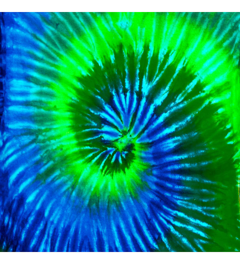 Green and Blue Tie Dye Spiral Photograph by Sc Ib