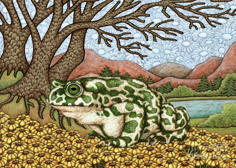 Green Toad Pond Painting by Amy E Fraser