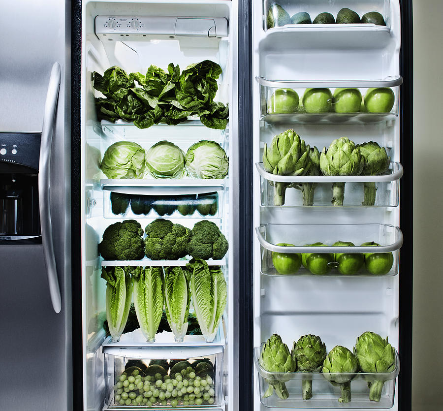 Green vegetables in refrigerator Photograph by Jill Giardino