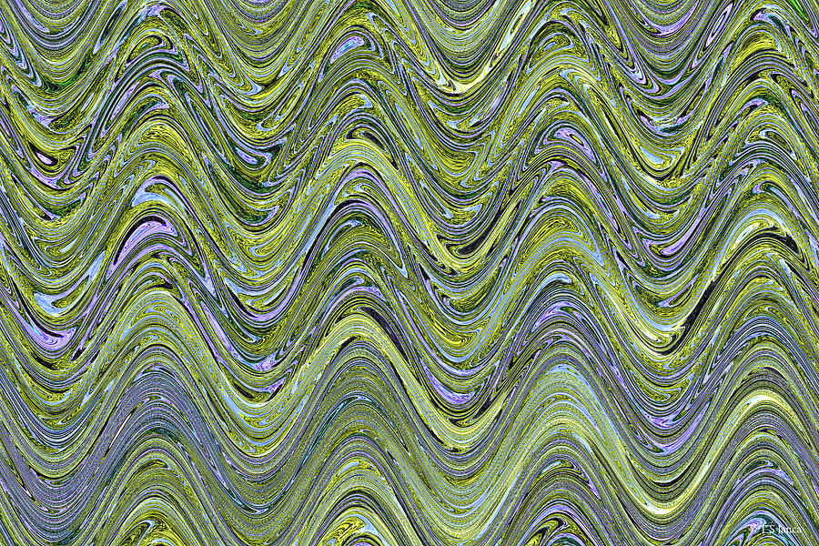 Green Waves Abstract Digital Art by Tom Janca