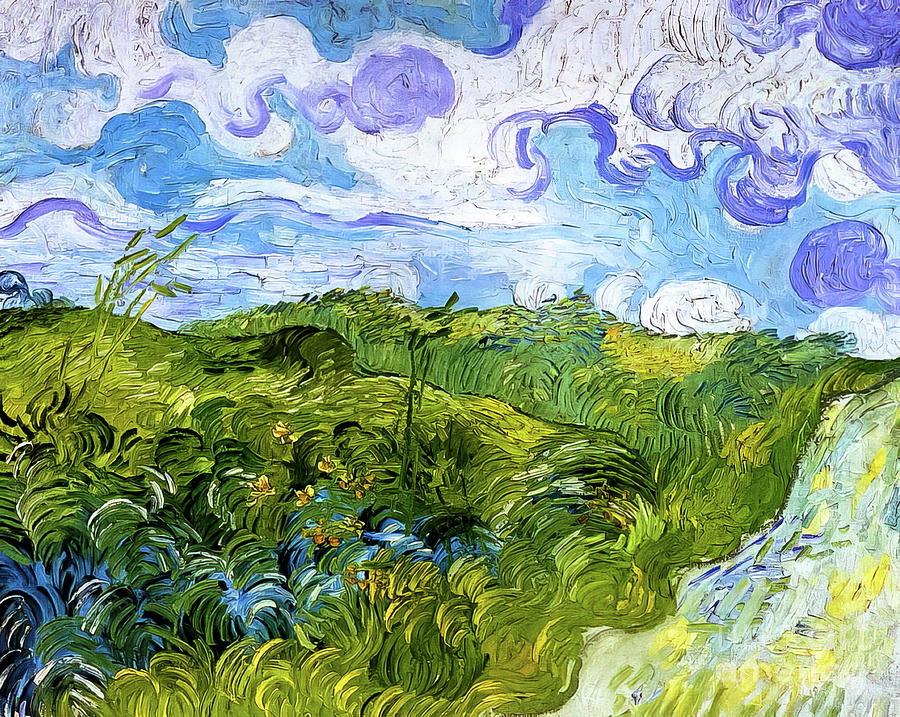 Green Wheat Fields by Vincent Van Gogh 1890 Painting by Vincent Van ...