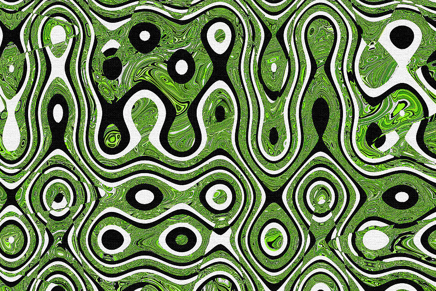Green White And Black Abstract Digital Art by Tom Janca