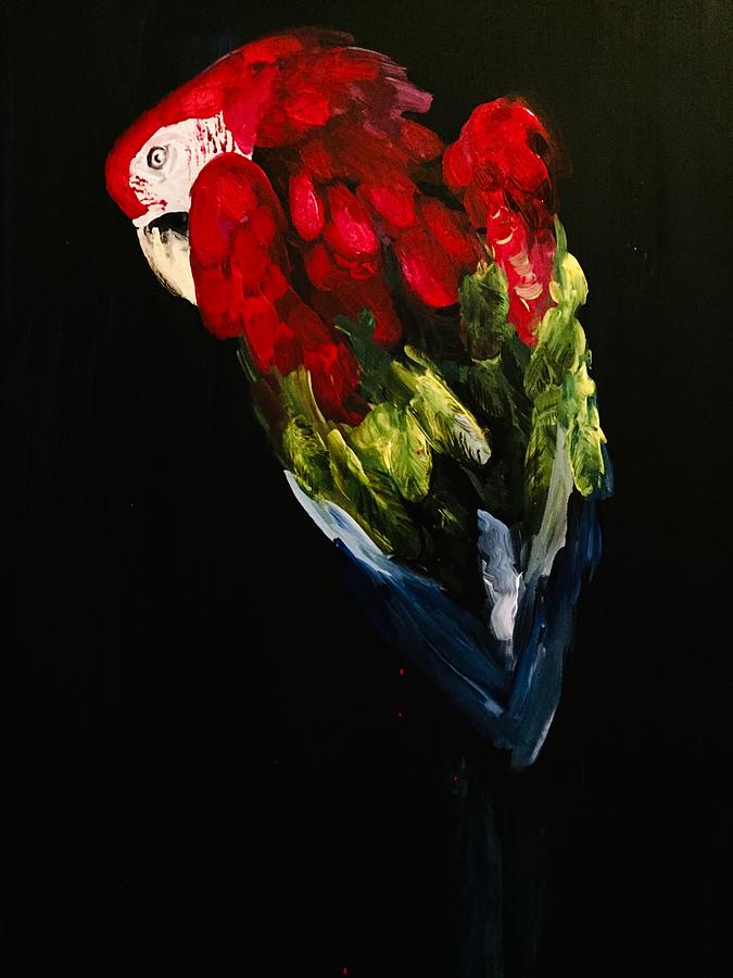 Green-winged Macaw Painting by Danielle Rosaria
