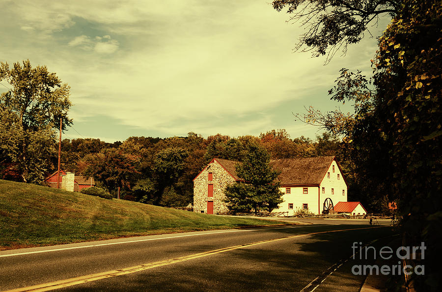Greenbank Mill Summer Colorized Rural Landscape Photograph Photograph by PIPA Fine Art - Simply Solid