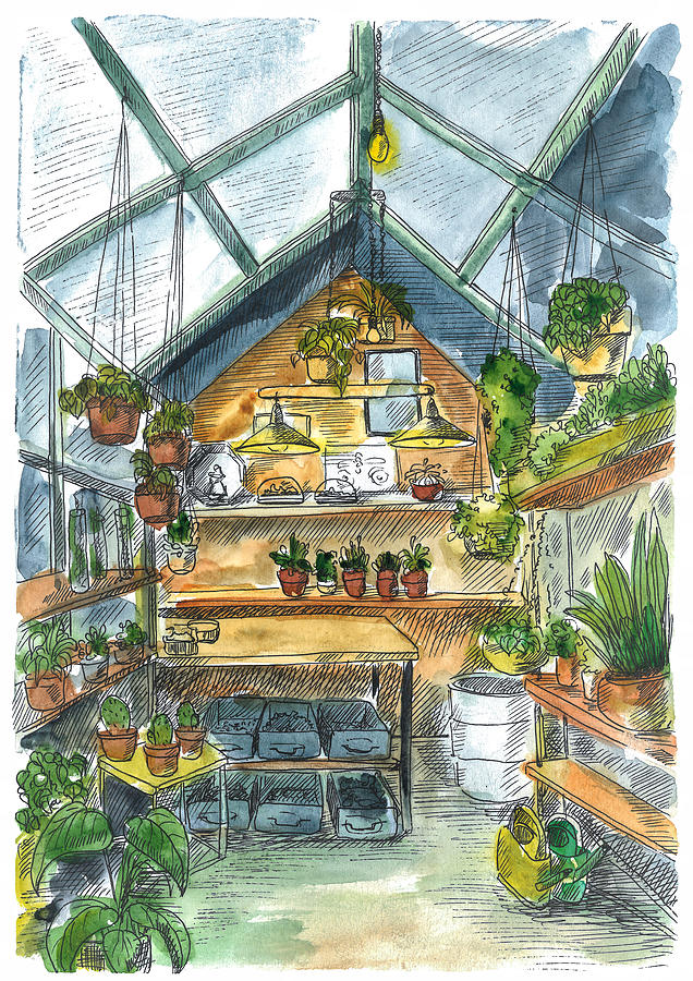 Greenhouse Painting Painting By Kseniia Vakhrusheva Fine Art America   Greenhouse Painting Kseniia Vakhrusheva 