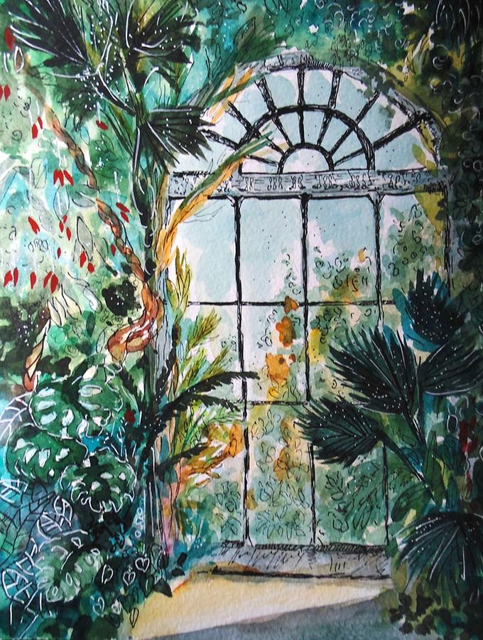 Greenhouse watercolor Digital Art by Gary Zalatan | Pixels