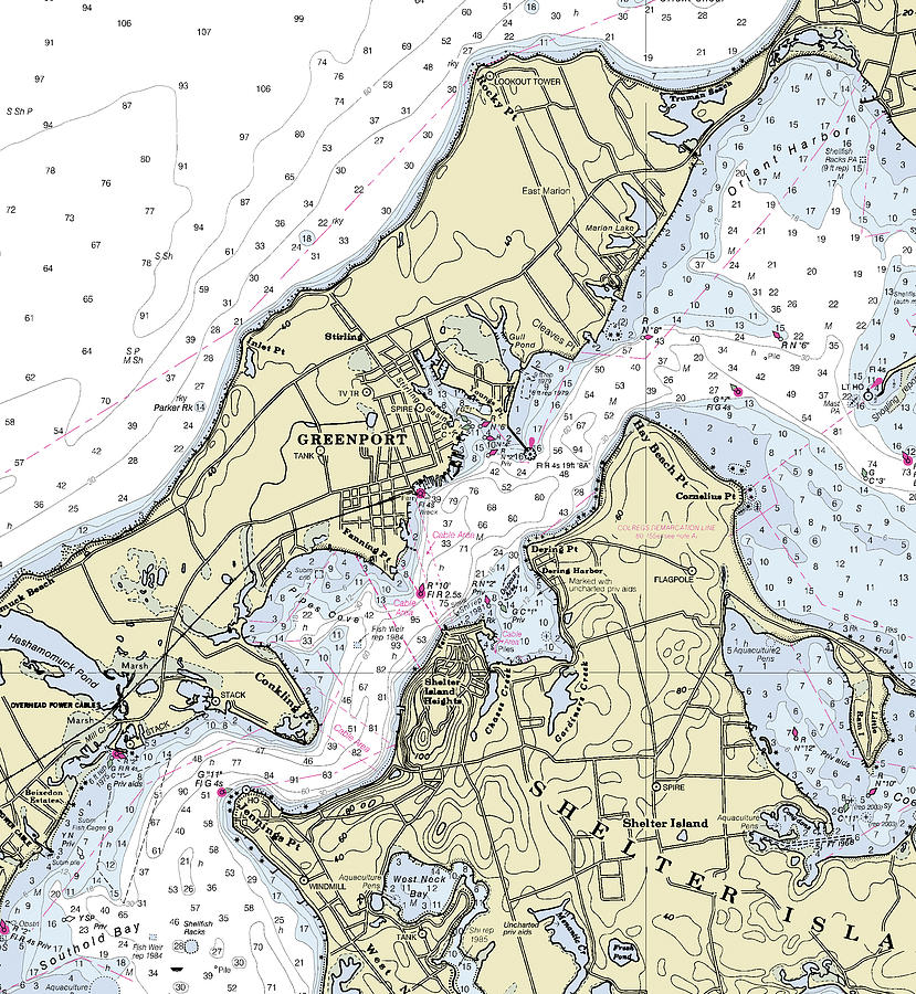 Greenport New York Nautical Chart Digital Art by Sea Koast Fine Art