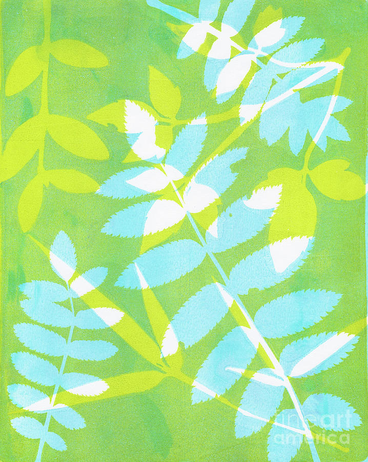 Greens and Blue Plant Print Photograph by Kristine Anderson