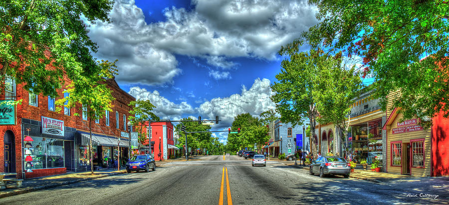 Greensboro Georgia Intersection Broad and Main Streets Georgia Cityscape Art Photograph by Reid Callaway