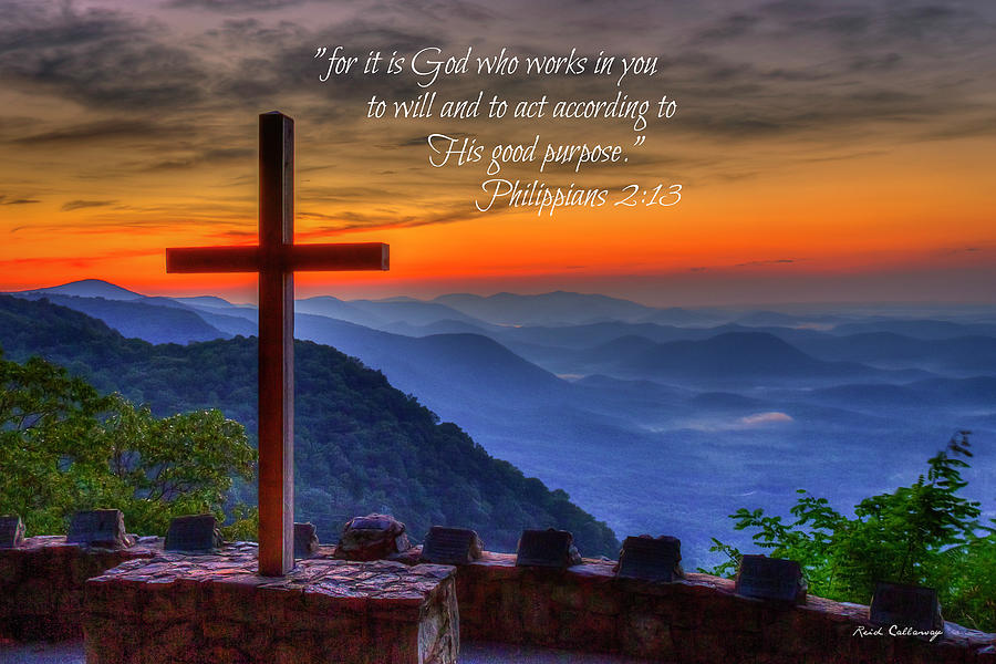Greenville SC The Magnificent Cross Sunrise Philippians 2 13 Pretty Place Chapel Bible Photograph by Reid Callaway