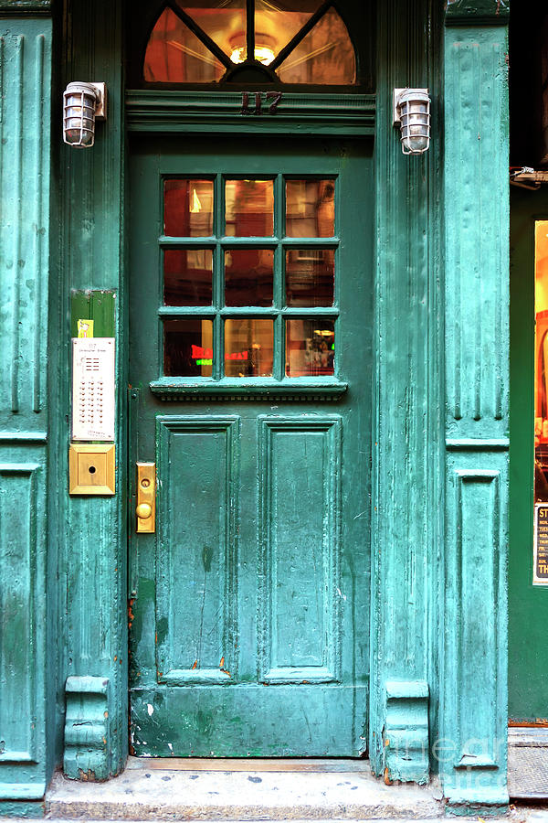 Greenwich Village Green Door in New York City Photograph by John Rizzuto
