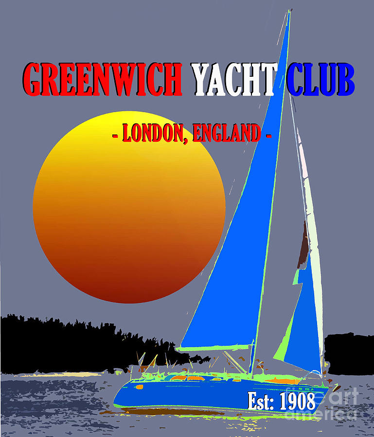 Greenwich Yacht Club 1908 Mixed Media by David Lee Thompson