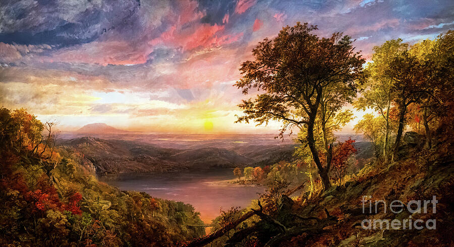 Greenwood Lake by Jasper Cropsey 1870 Painting by Jasper Cropsey
