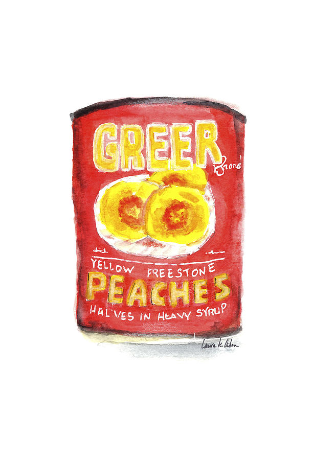 Peach Painting - Greer Peaches by Laura K Aiken