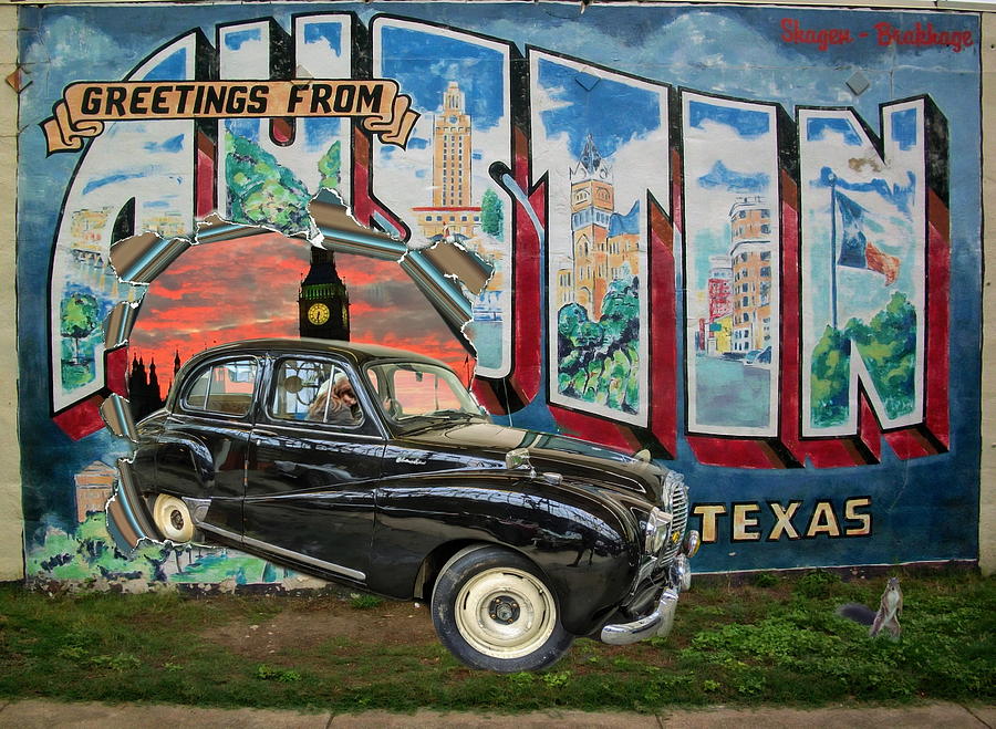 Greetings from Austin England and Texas Digital Art by Louise