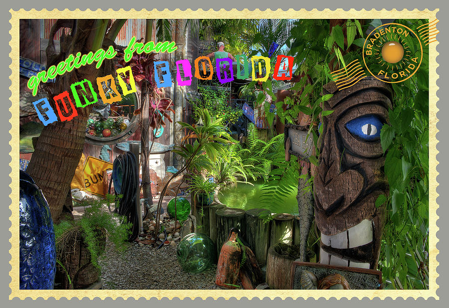 Greetings From Funky Florida TiKiTiKi Photograph by Arttography LLC