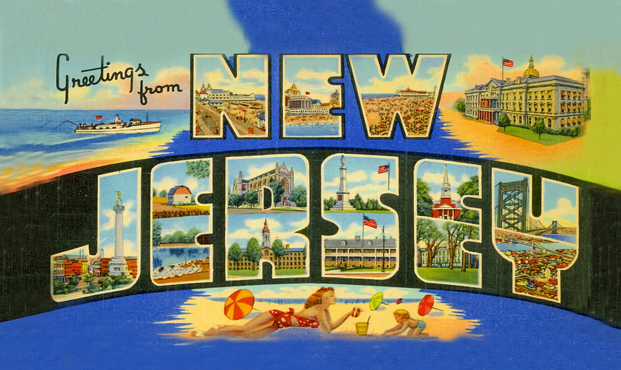 Greetings From New Jersey Poster Copy Copy Painting by Selina Miller ...