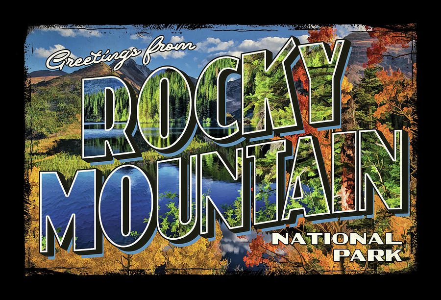 Greetings From Rocky Mountain National Park Painting by Christopher Arndt