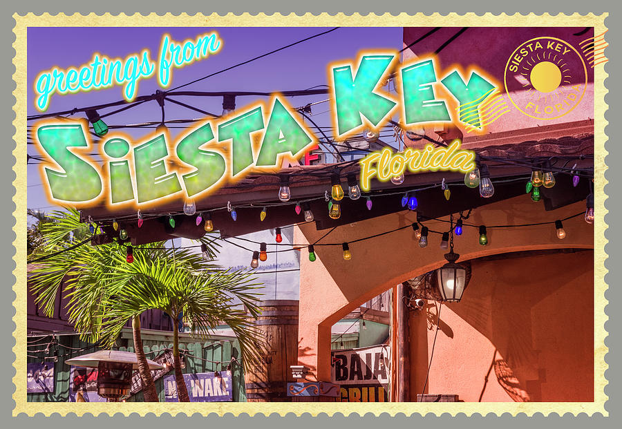 Greetings from Siesta Key Village4 Photograph by Arttography LLC