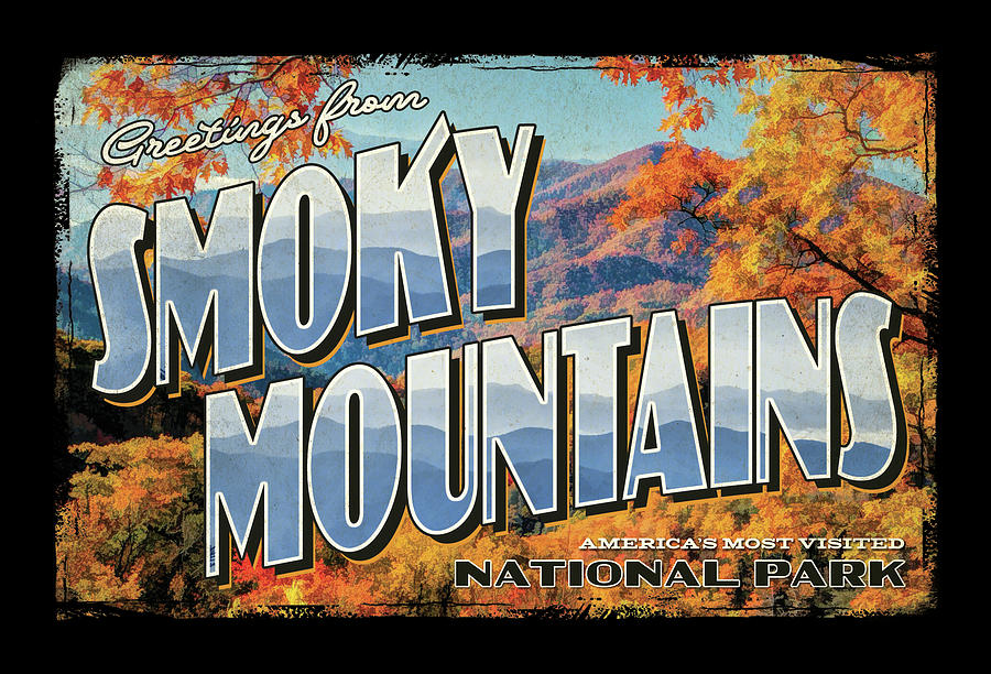 Greetings from Smoky Mountain National Park Painting by Christopher Arndt