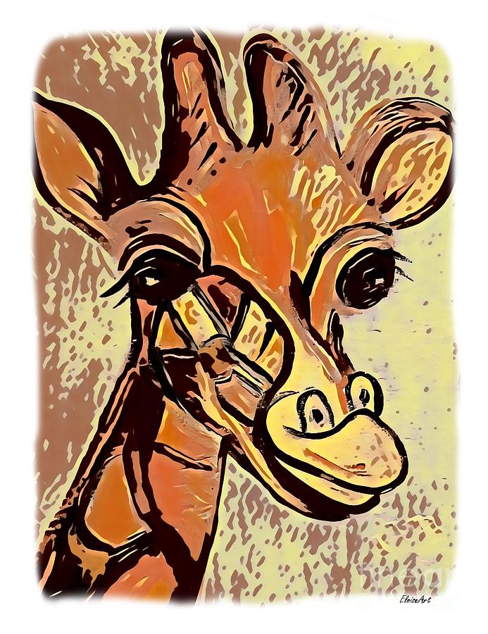Gregarious Giraffe Painting by Eloise Schneider Mote