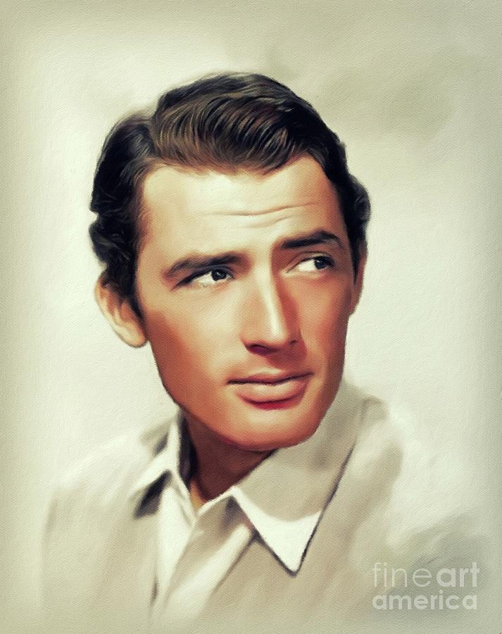 Vintage Painting - Gregory Peck, Hollywood Legend by Esoterica Art Agency