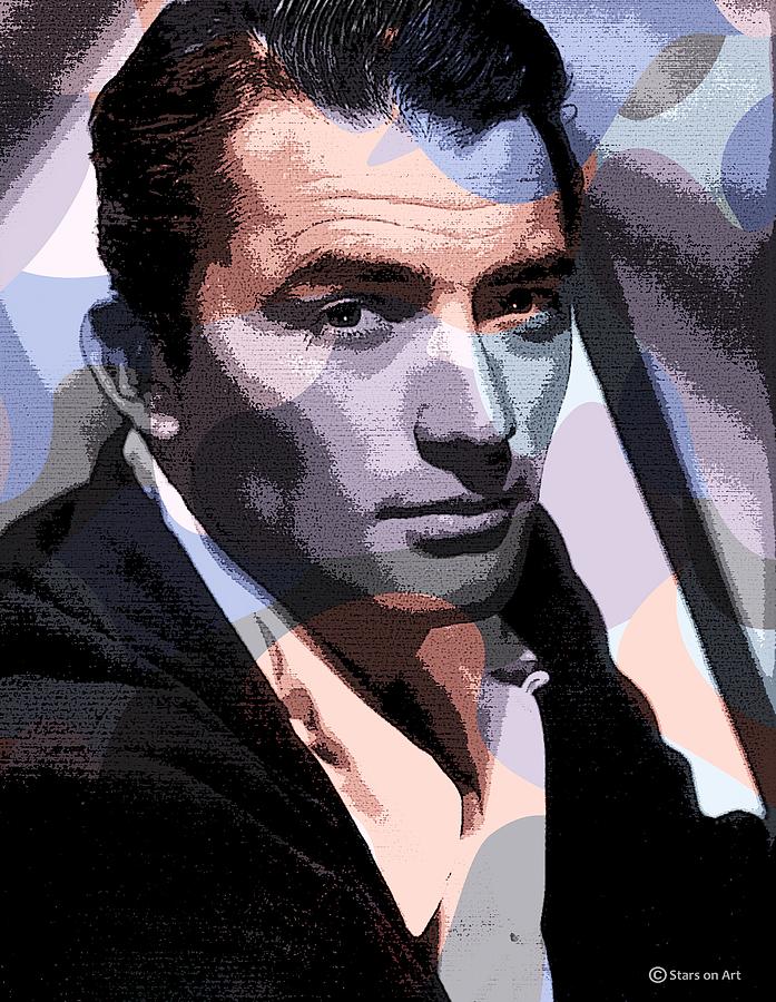 Gregory Peck modernized portrait Mixed Media by Movie World Posters