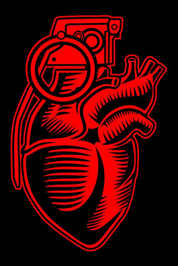 Grenade heart Digital Art by Long Shot