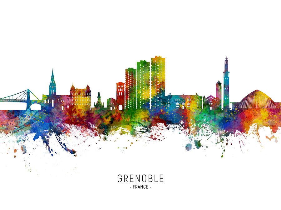 Grenoble France Skyline #71 Digital Art by Michael Tompsett