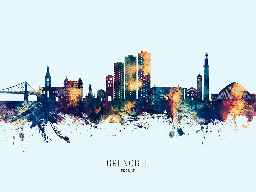 Grenoble France Skyline #74 Digital Art by Michael Tompsett