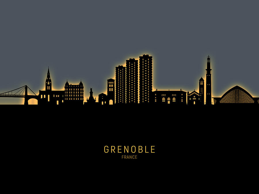 Grenoble France Skyline #84 Digital Art by Michael Tompsett