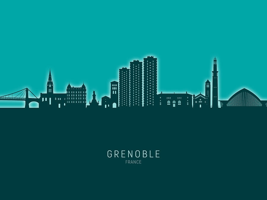 Grenoble France Skyline #86 Digital Art by Michael Tompsett