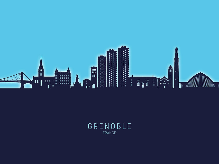 Grenoble France Skyline #87 Digital Art by Michael Tompsett