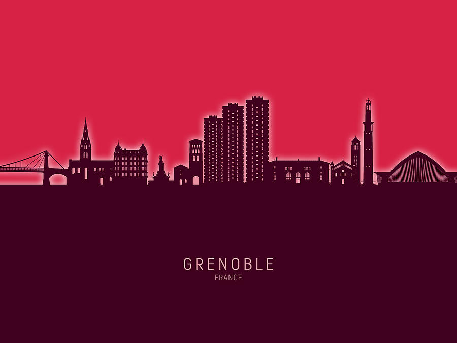 Grenoble France Skyline #90 Digital Art by Michael Tompsett
