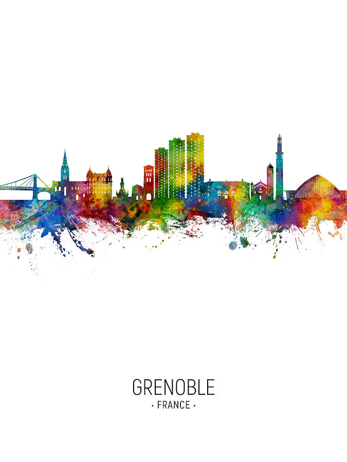 Grenoble France Skyline #93 Digital Art by Michael Tompsett