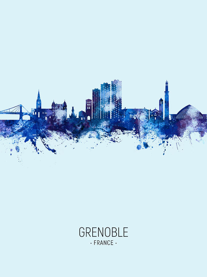 Grenoble France Skyline #95 Digital Art by Michael Tompsett