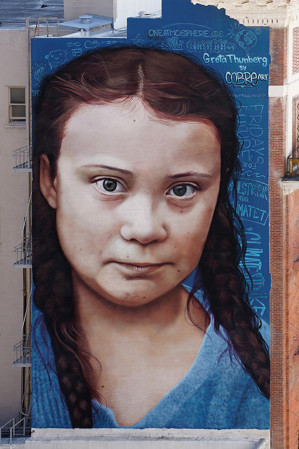 Greta, Autistic Hero - San Francisco Mural Photograph by KJ Swan