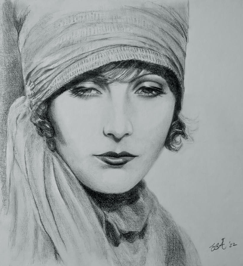 Greta Garbo 2 Drawing by Elaine Berger