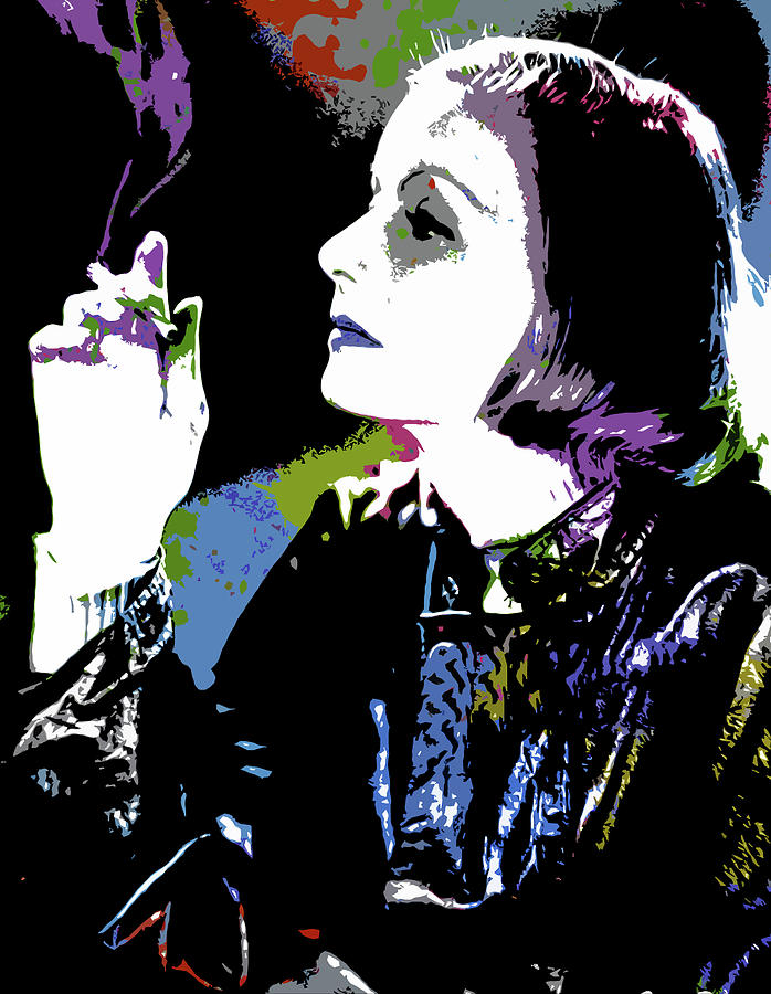 Greta Garbo - 4 psychedelic portrait Digital Art by Stars on Art
