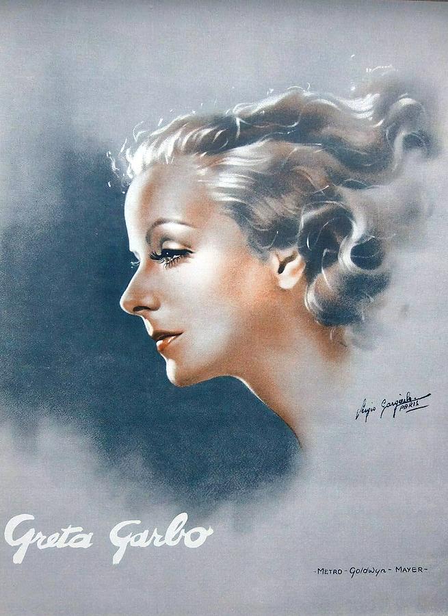 Greta Garbo - art by Sergio Gargiulo Mixed Media by Movie World Posters