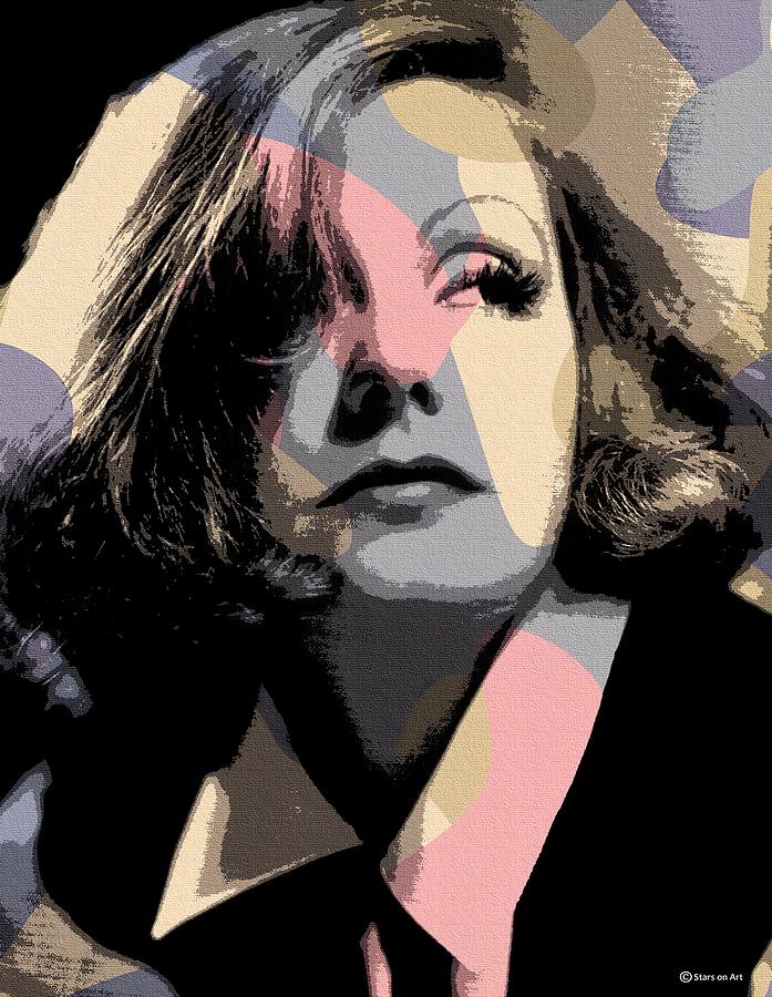 Greta Garbo modernized portrait Mixed Media by Movie World Posters