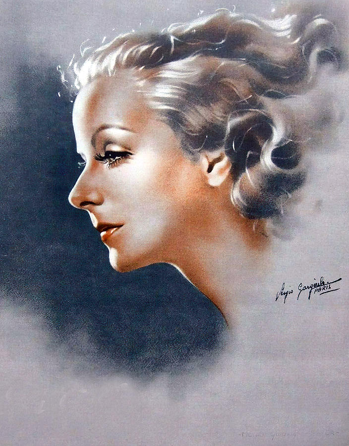 Greta Garbo, painting by Sergio Gargiulo Painting by Movie World Posters