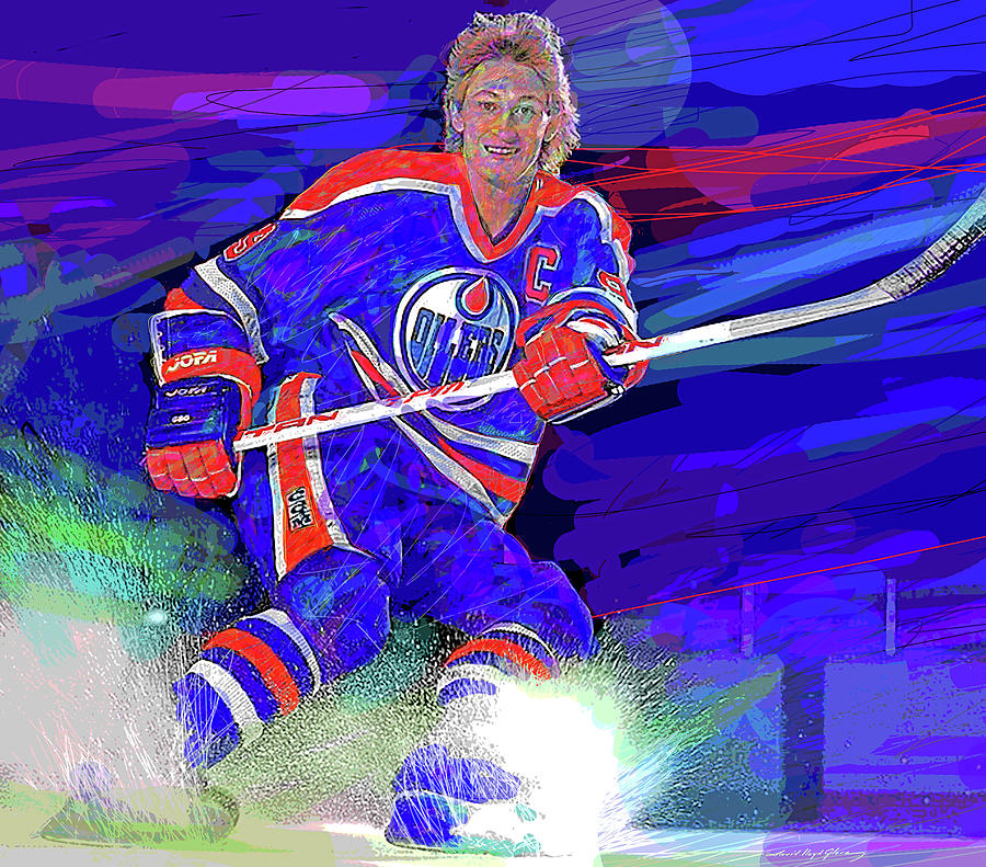 Gretzky 99 Painting by David Lloyd Glover