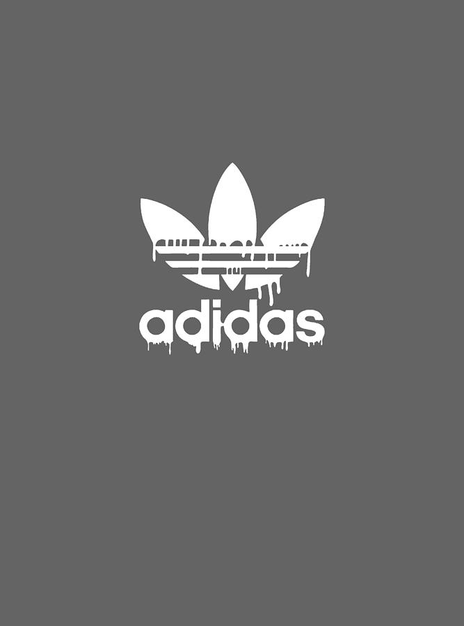 Grey Adidas Logo Digital Art by Vilo Vola