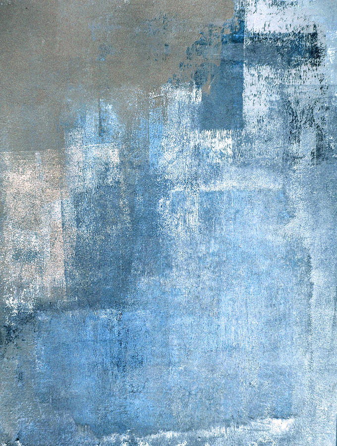 Grey and Blue Abstract Art Painting Digital Art by Herbert | Pixels