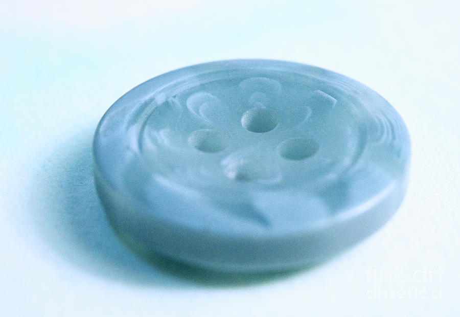 Button Photograph - Grey-Blue Button  by Iris Richardson