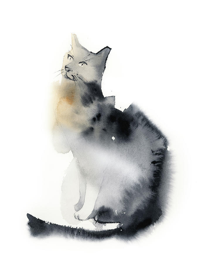 Grey Cat Painting