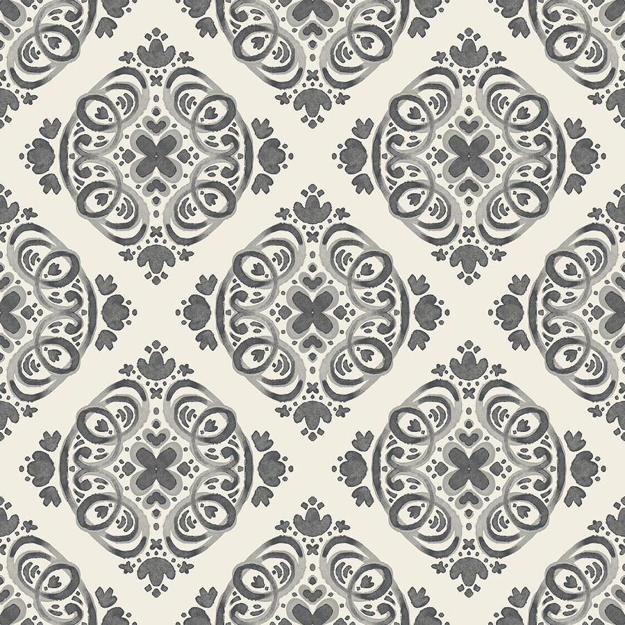 Grey Floral Tile Digital Art by Earth and Sky Illustration and Design Grey Floral Tile Digital Art by Earth and Sky Illustration and Design